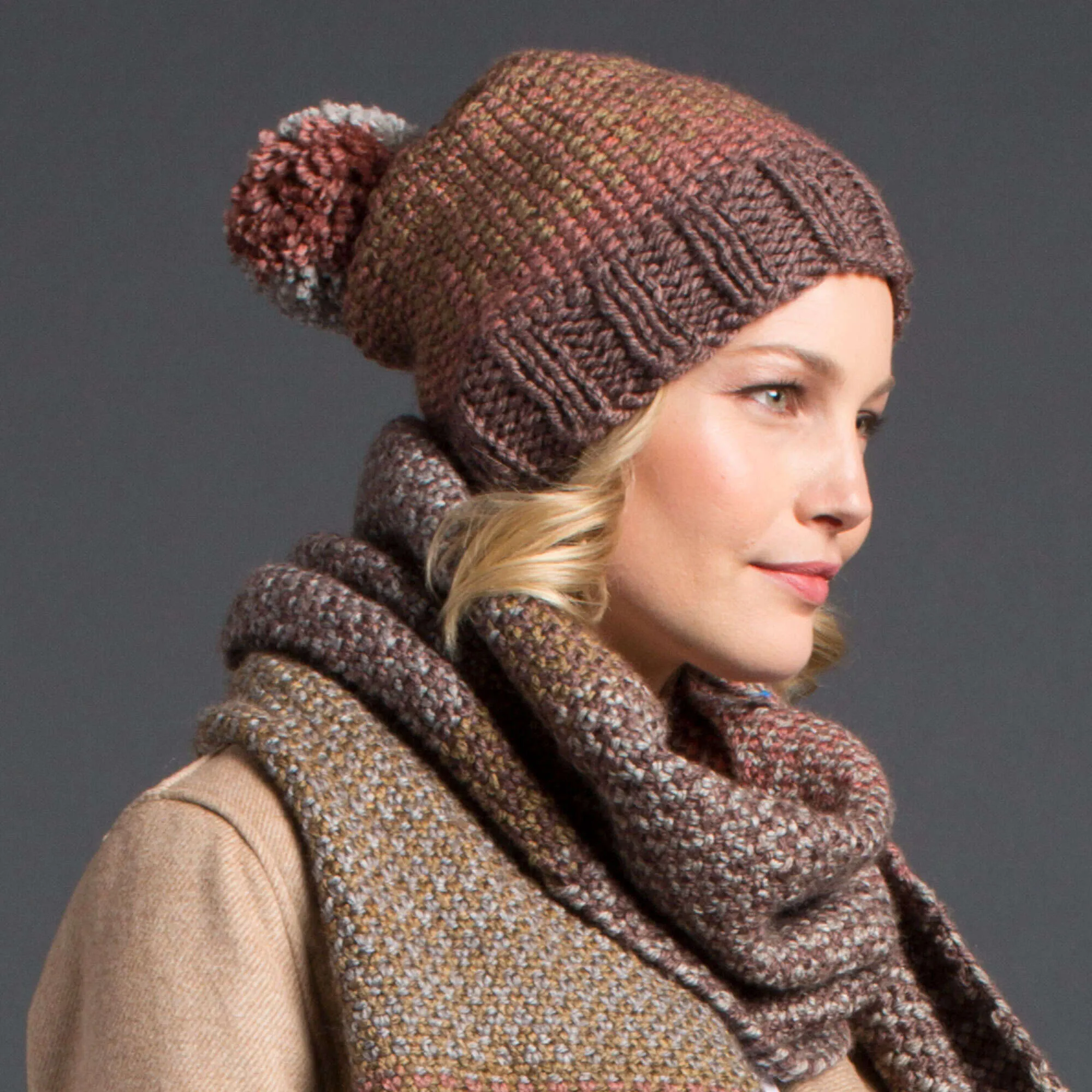 Caron Linen Stitch Knit Hat