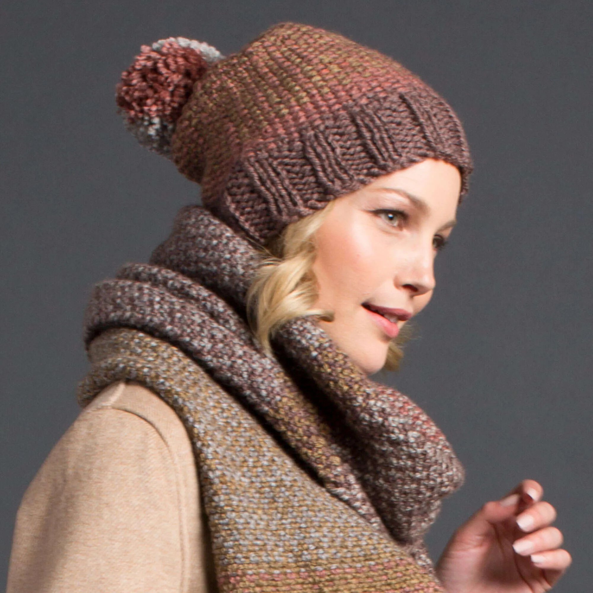 Caron Linen Stitch Knit Hat