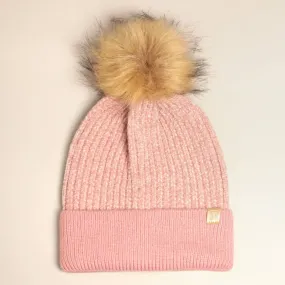 Chenille Cuff Beanie with Pom Pom