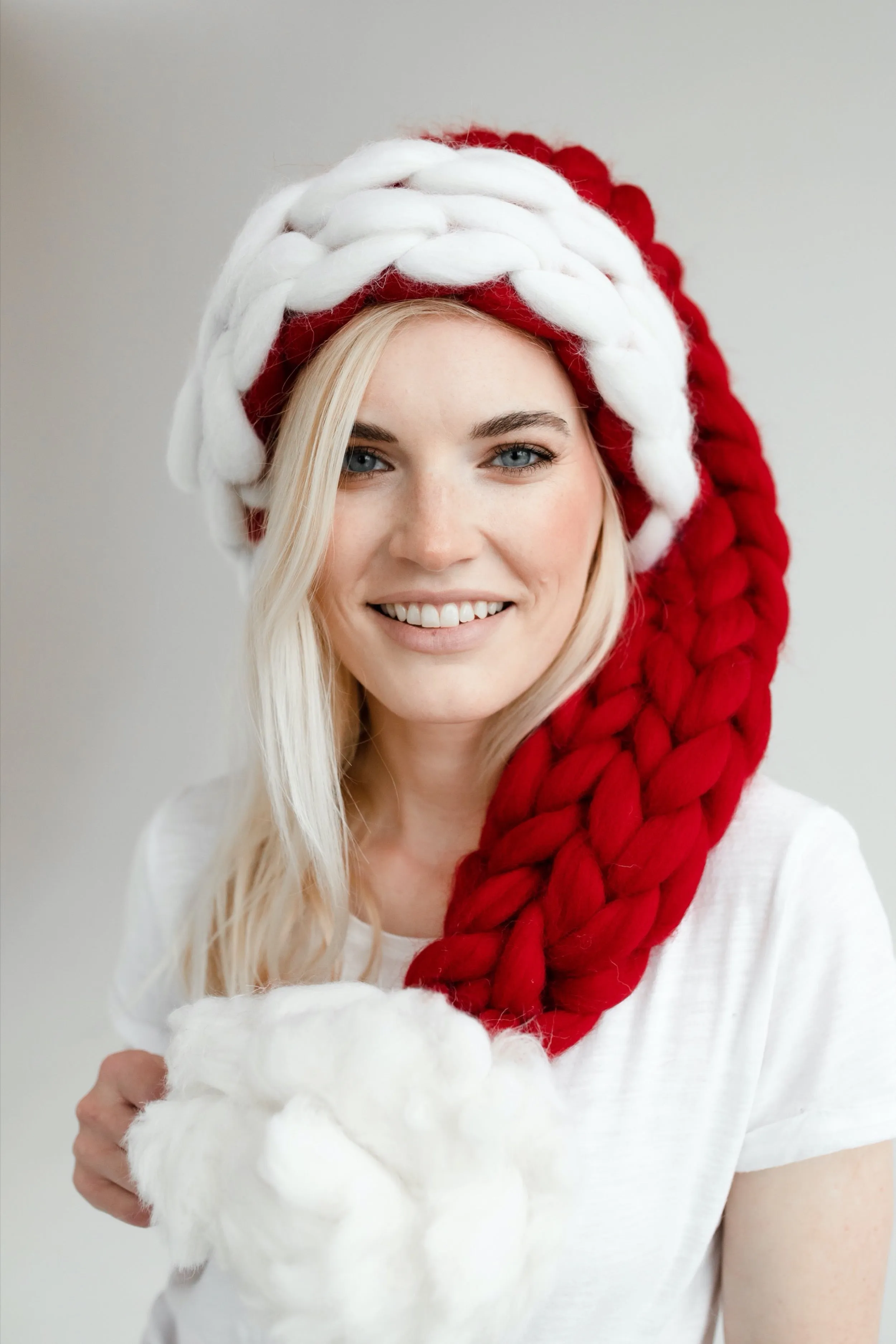 Chunky knit Santa hat