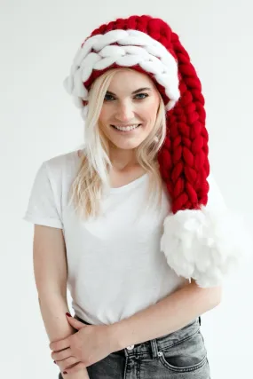 Chunky knit Santa hat