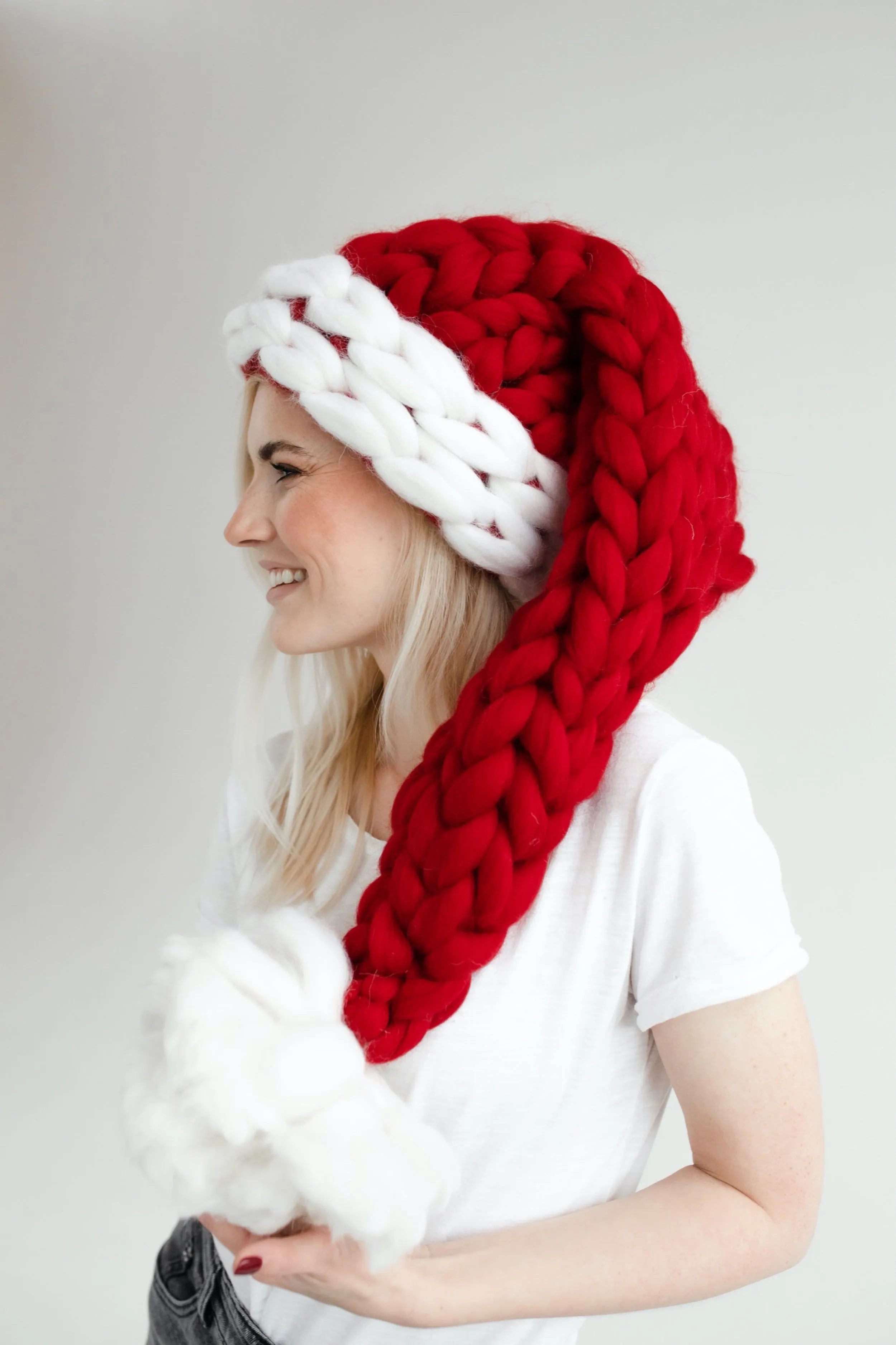 Chunky knit Santa hat