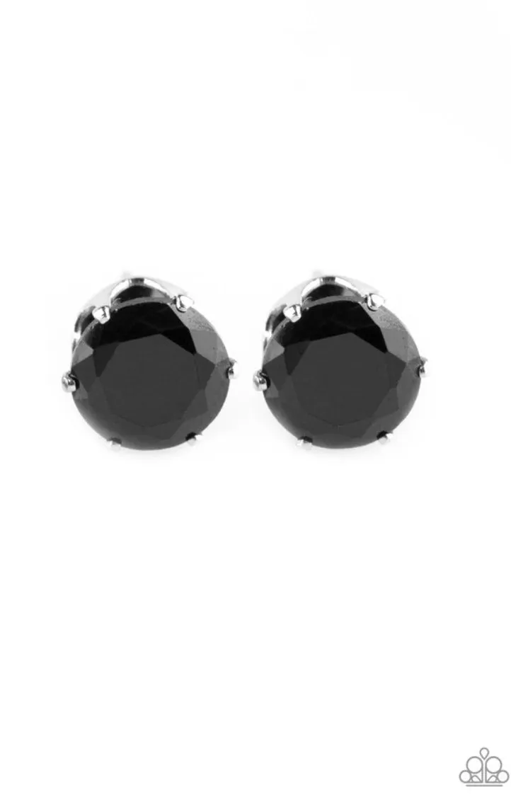 Come Out On Top Black Post Earrings - Paparazzi Accessories