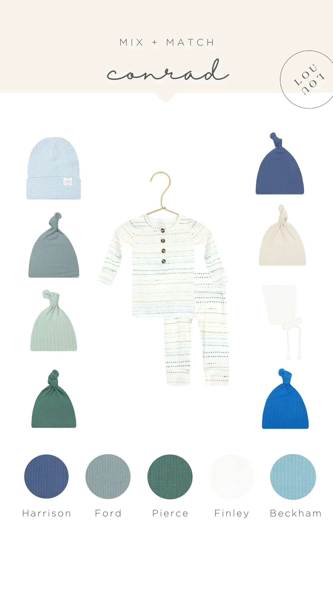 Conrad Newborn Hat Bundle (Gown)