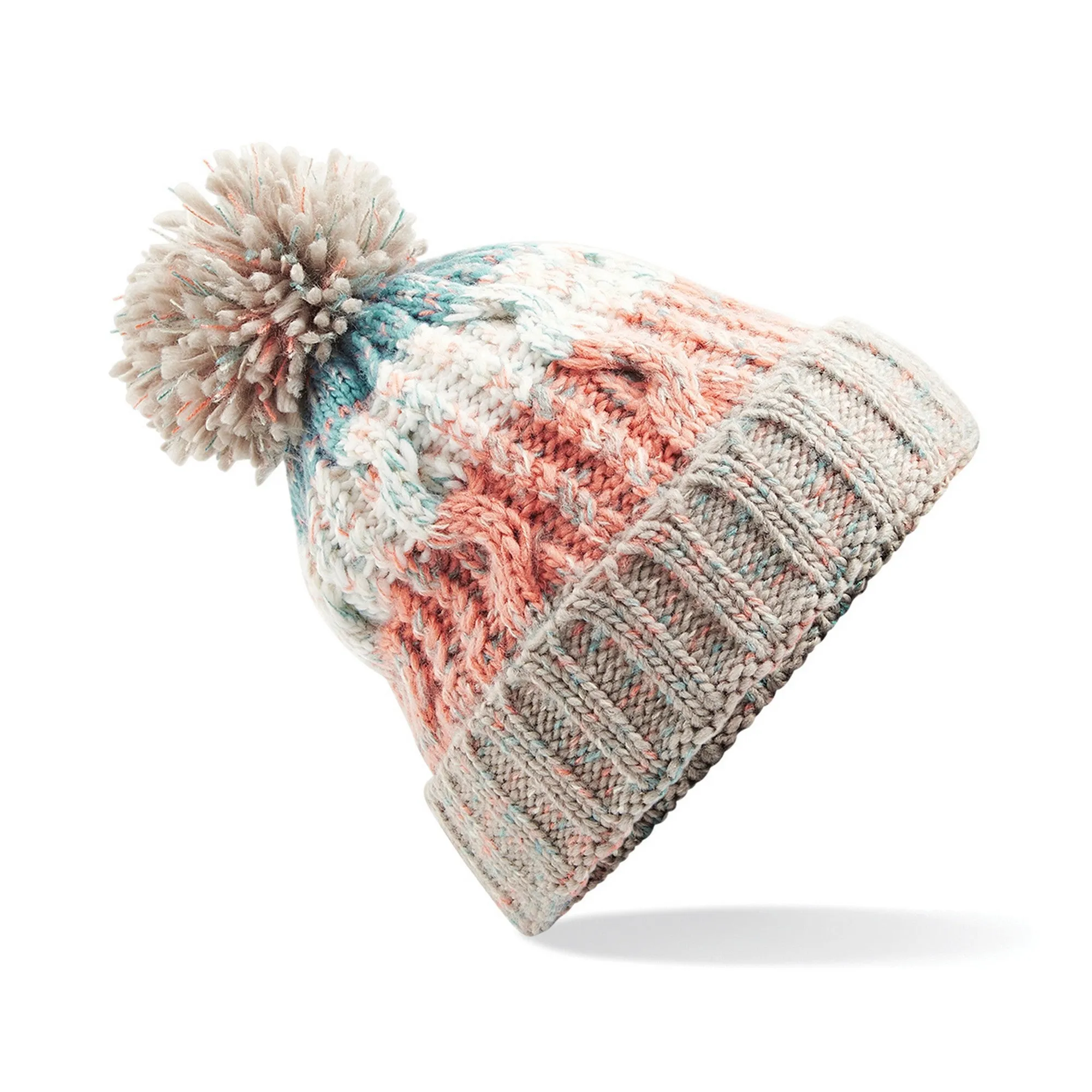 Corkscrew beanie Pom Pom woolly hat unisex