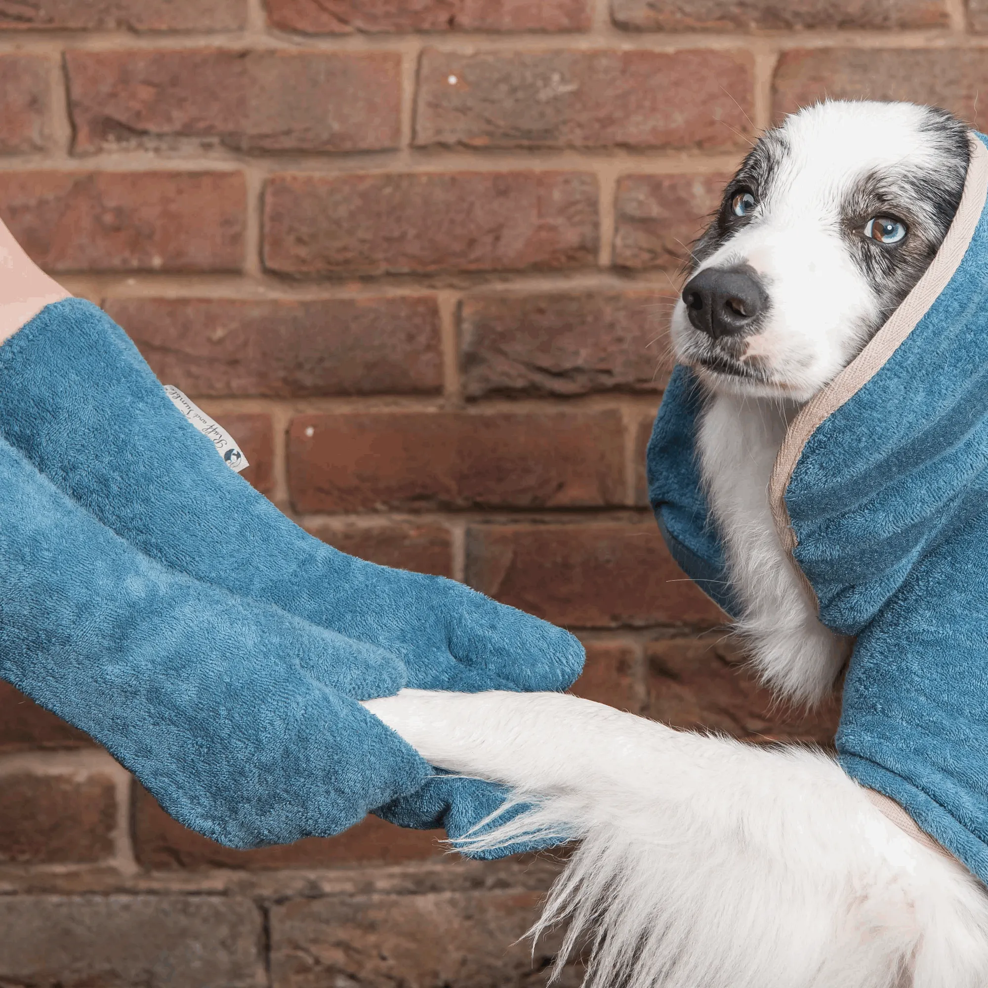 Cotton Towelling Drying Mitts