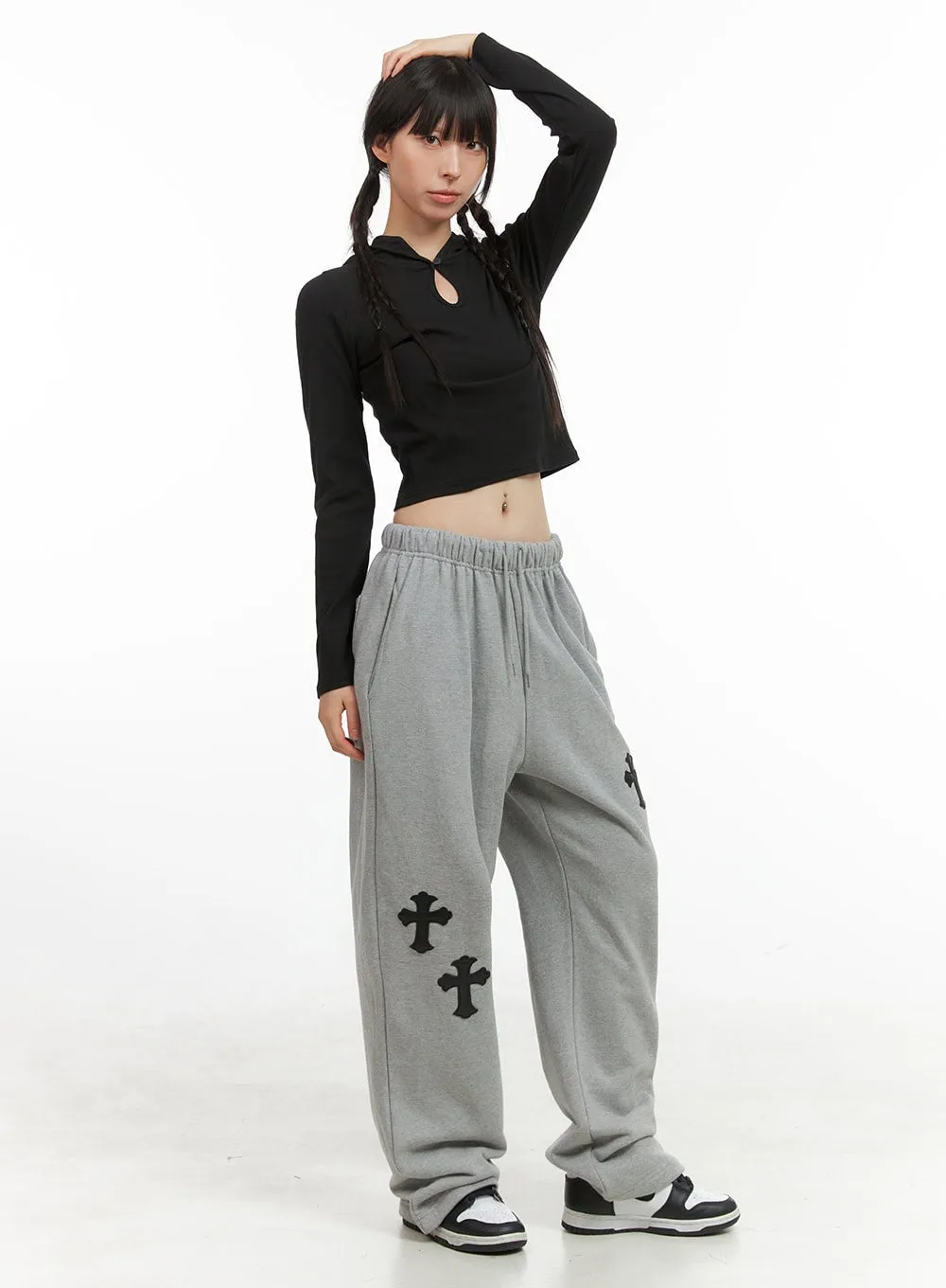 Cozy Patchwork Graphic Sweatpants CG419