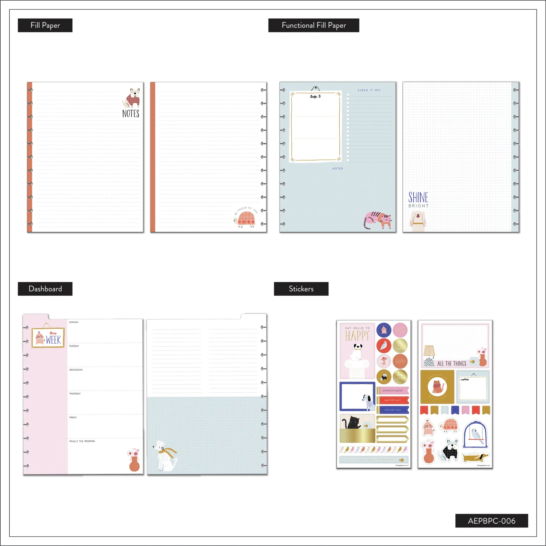 Cozy Pet Critters - Big Planner Companion