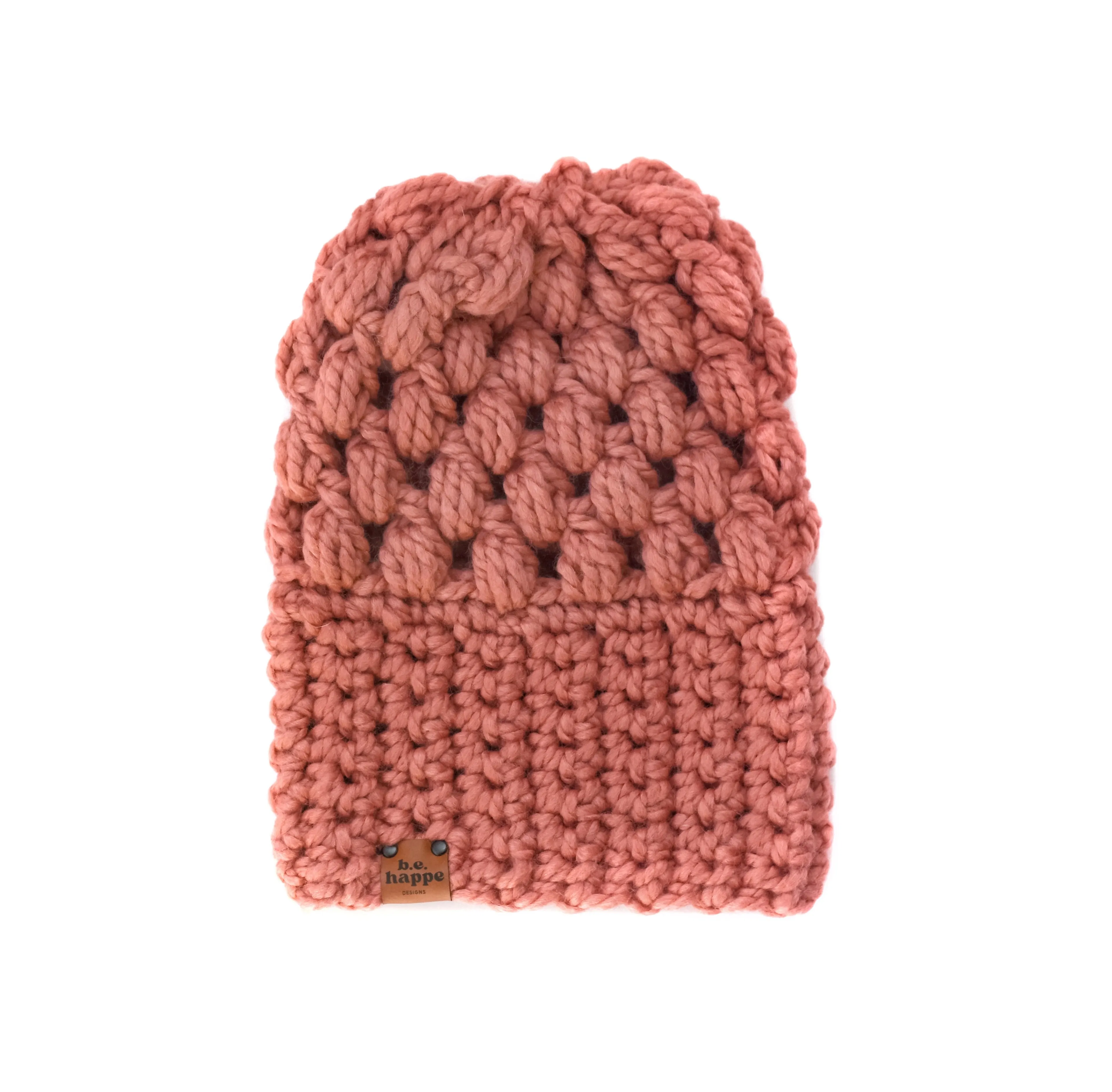 Crochet Puff Stitch Slouch Hat | Terracotta