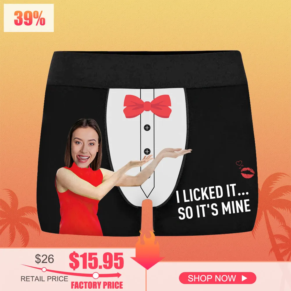 Custom Face Boxers Necktie I Licked It Underwear - Annive Sale