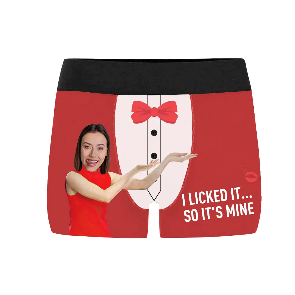 Custom Face Boxers Necktie I Licked It Underwear - Annive Sale