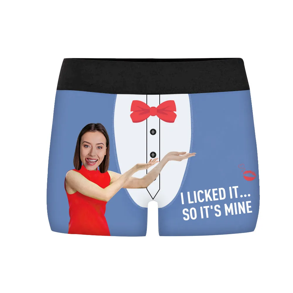 Custom Face Boxers Necktie I Licked It Underwear - Annive Sale