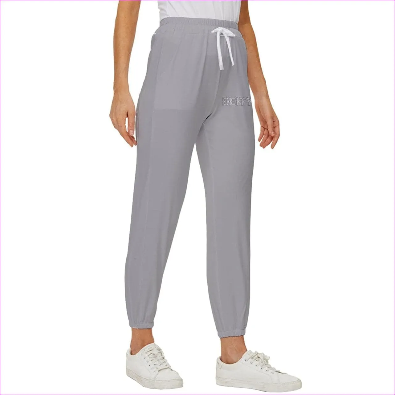 Deity Cropped Drawstring Pants - Gray