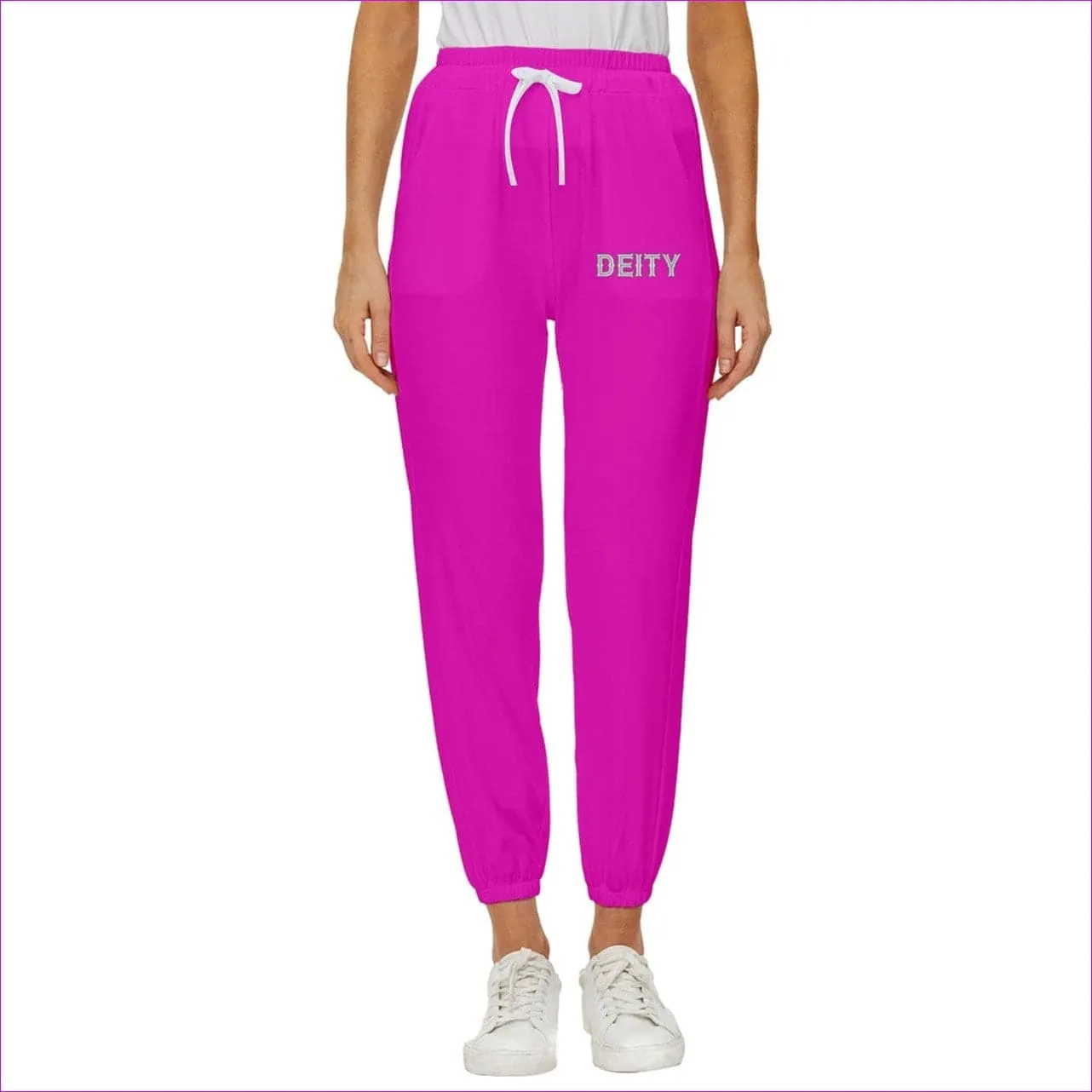 Deity Cropped Drawstring Pants - Pink