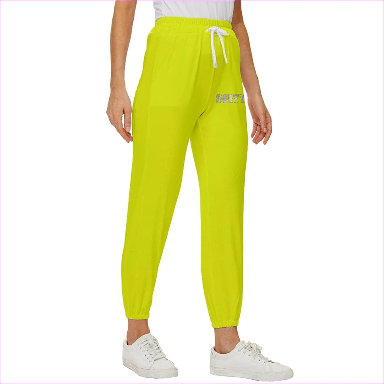 Deity Cropped Drawstring Pants - Yellow