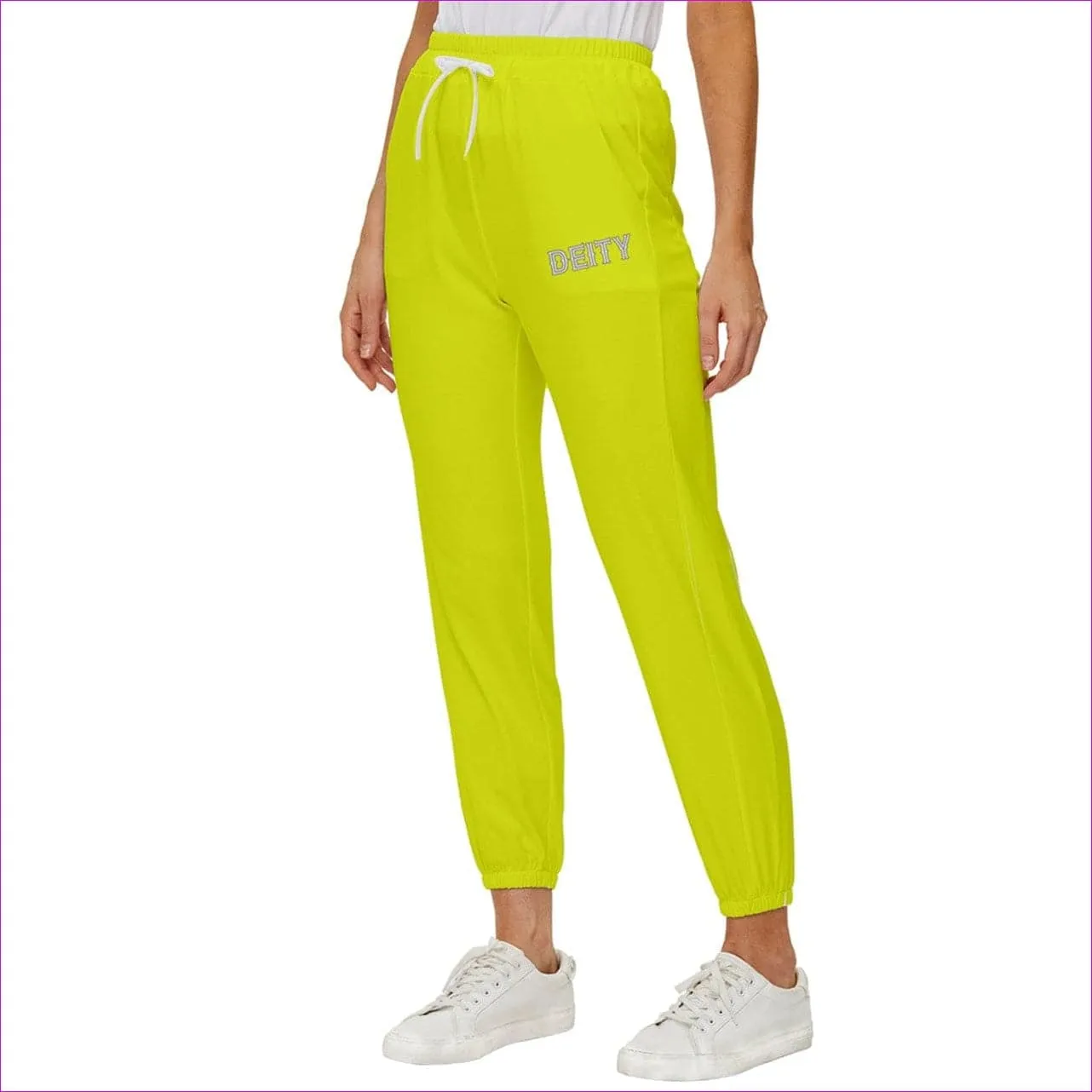 Deity Cropped Drawstring Pants - Yellow