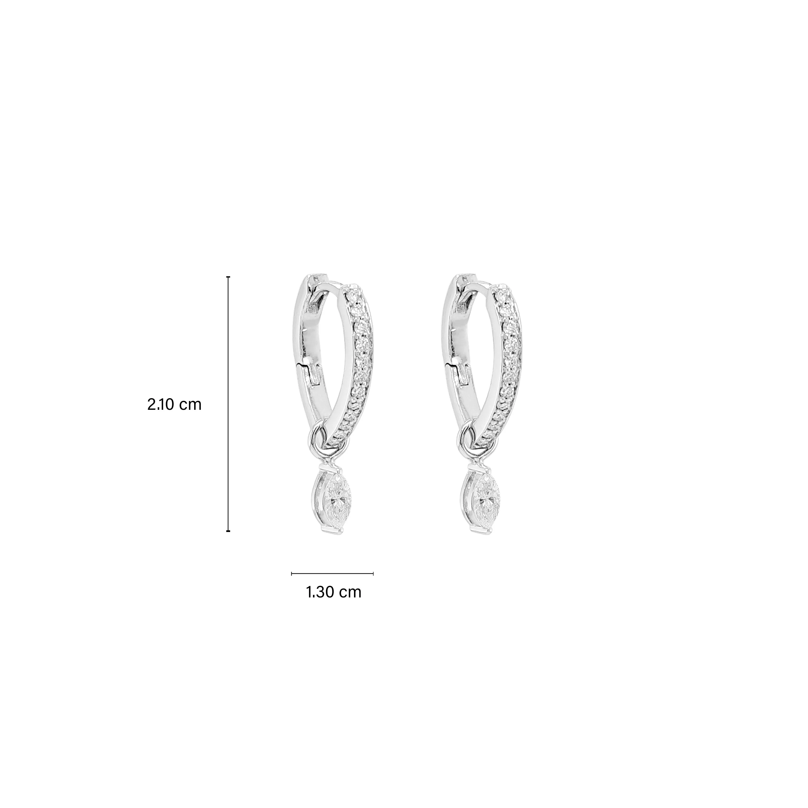 Detachable Huggie Marquise Diamond Earrings