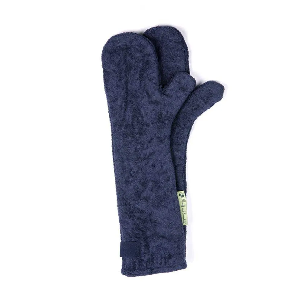 Dog Drying Mitten Gloves in Blue by Ruff and Tumble