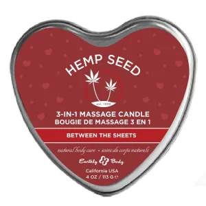 Earthly Body Heart Tin Edible Massage Candle Between the Sheets