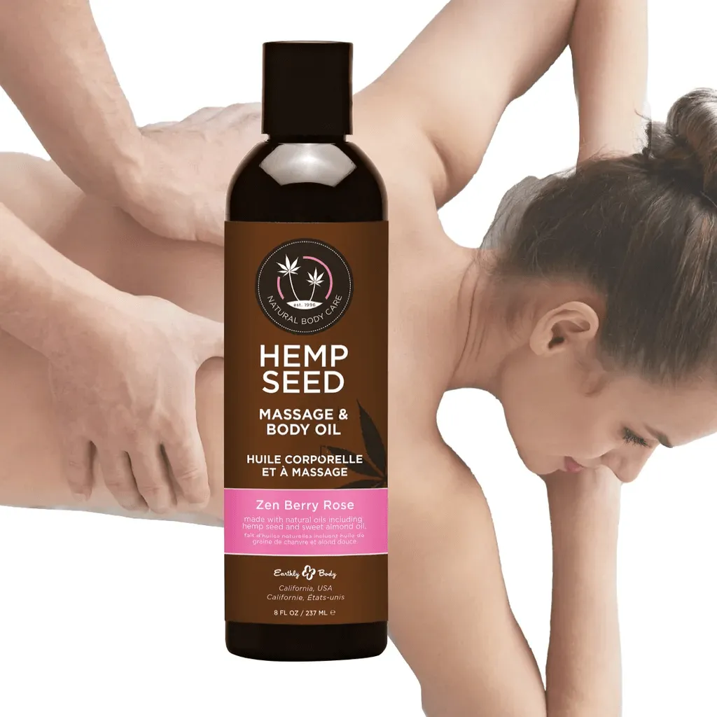 Earthly Body Hemp Seed Massage Oil Zen Berry Rose