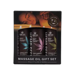 Earthly Body Hemp Seed Valentines Day 2024 Massage Oil 3-Piece Gift Set 2 oz.