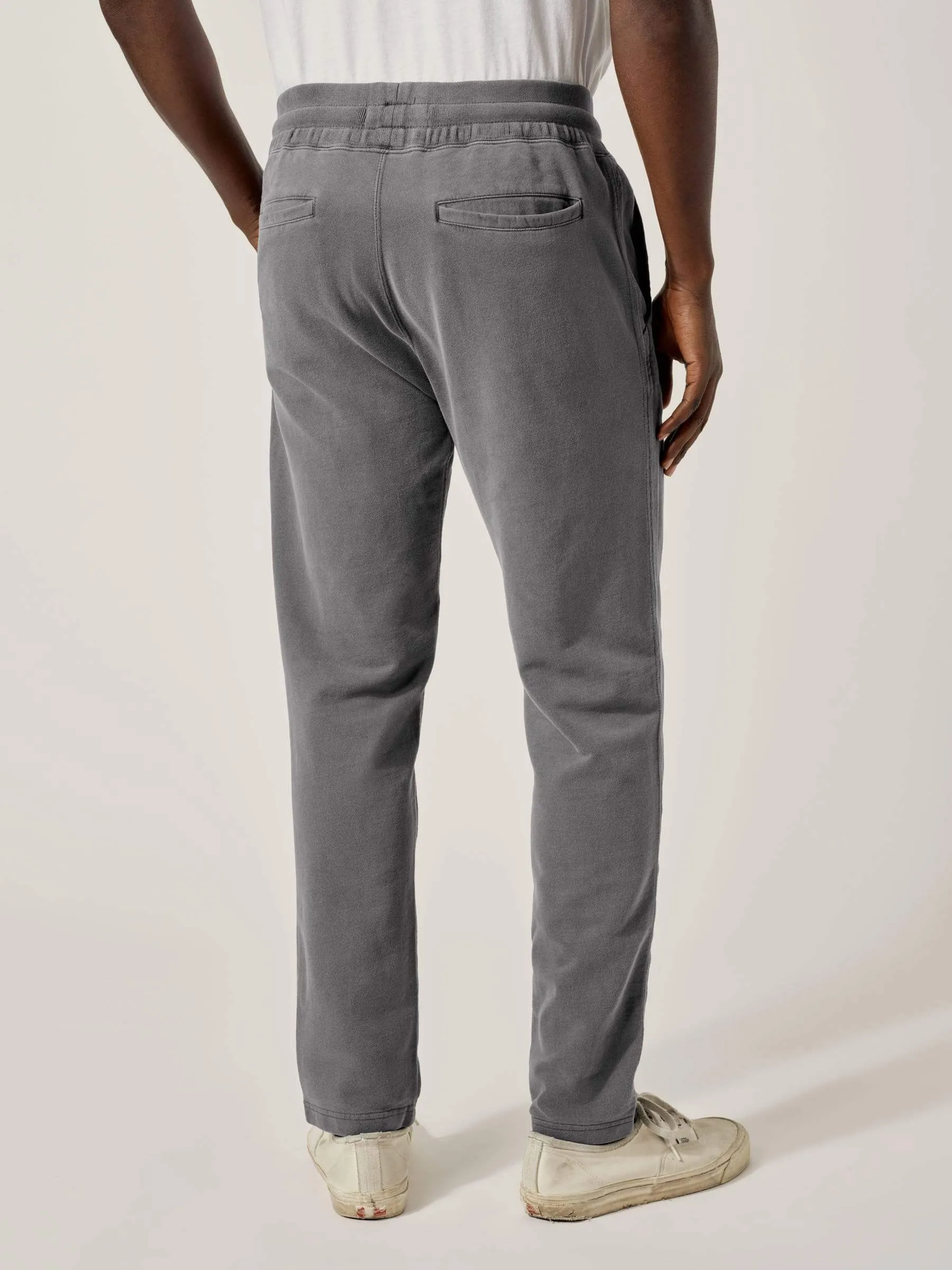 Faded Black Venice Wash Brushed Loopback Trouser