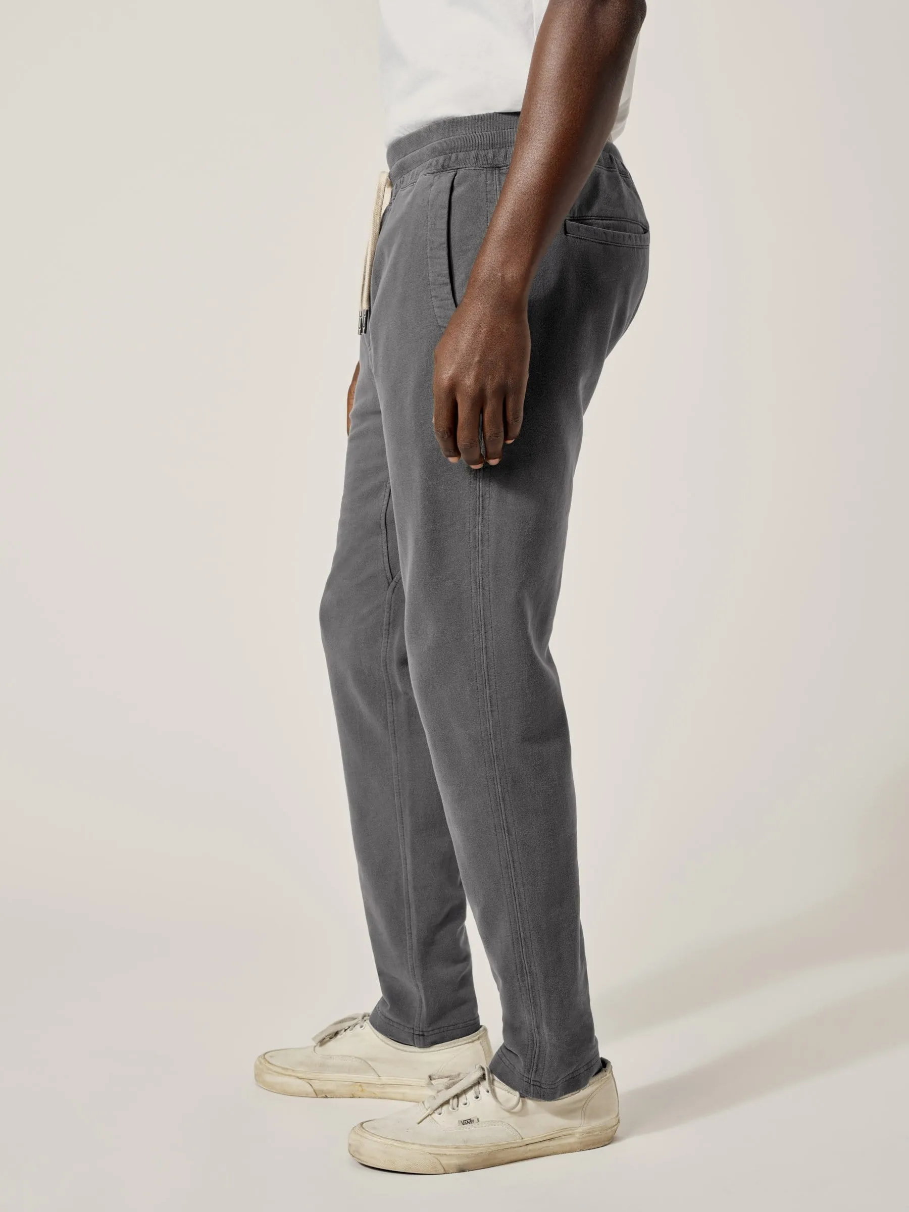 Faded Black Venice Wash Brushed Loopback Trouser