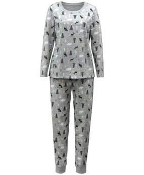 Family Pajamas Women's Woodland-Print Pajama Set, Winter Trees, XL