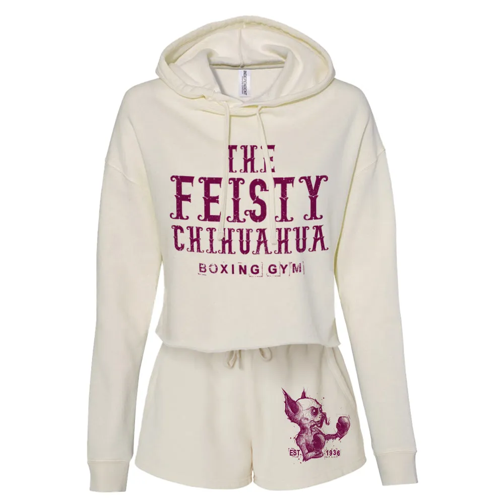 Feisty Chihuahua Boxing Gym Cropped Hoodie Outfit