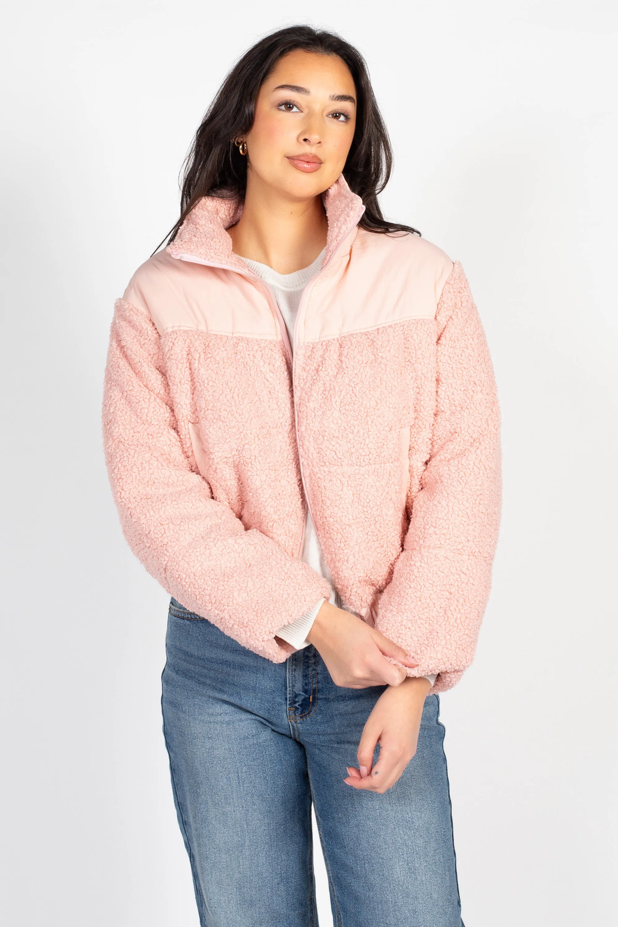 Fluffy Clouds Teddy Puffer Jacket