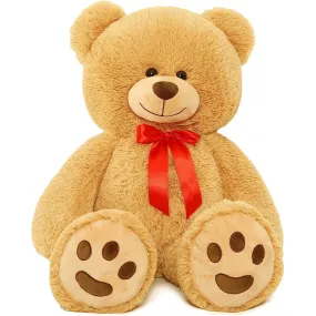 Giant Teddy Bear Plush Toy, Brown, 35.4 Inches