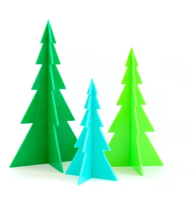 Green and Blue Acrylic Tree Set