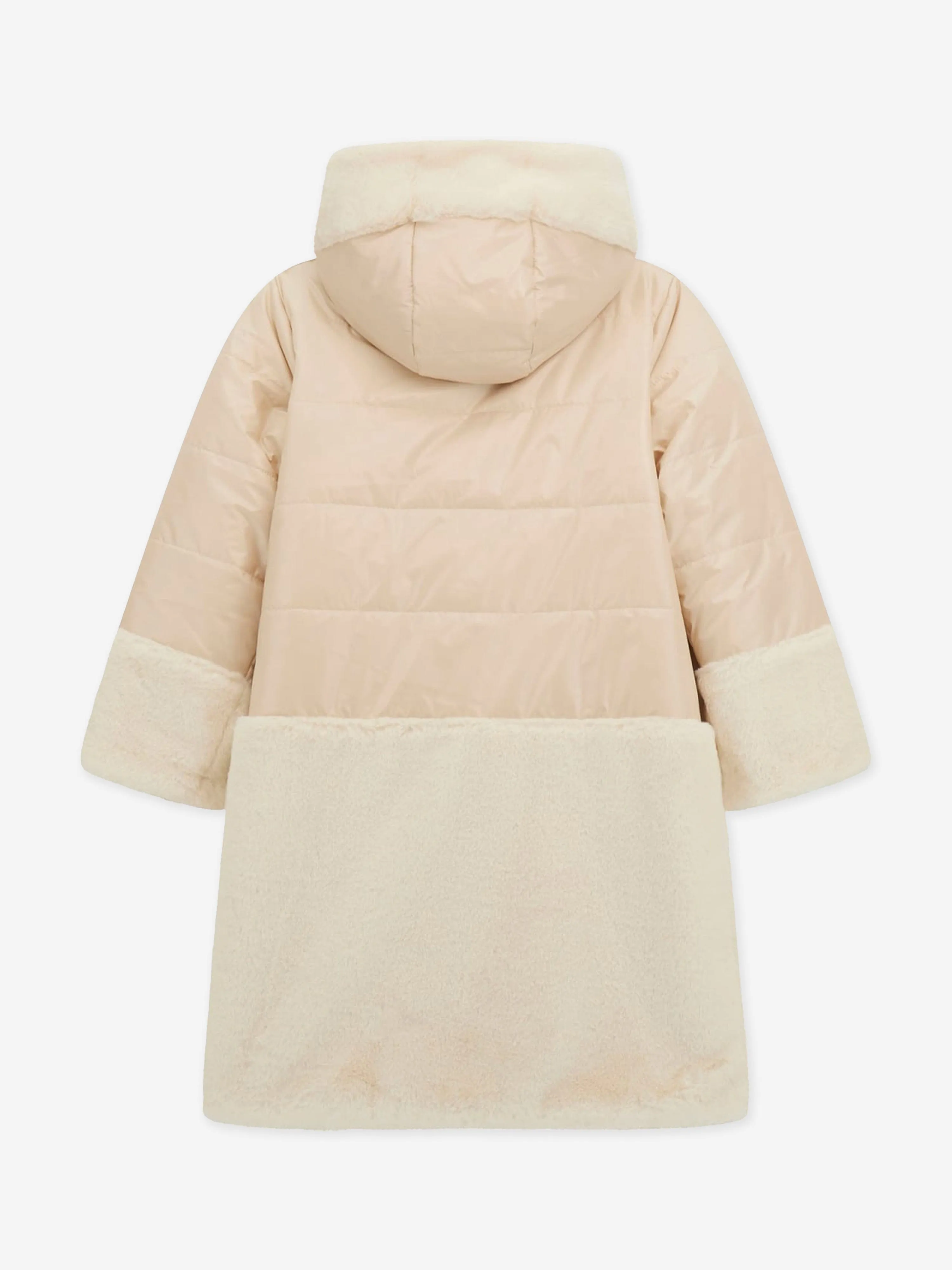 Guess Girls Hooded Reversible Coat in Ivory