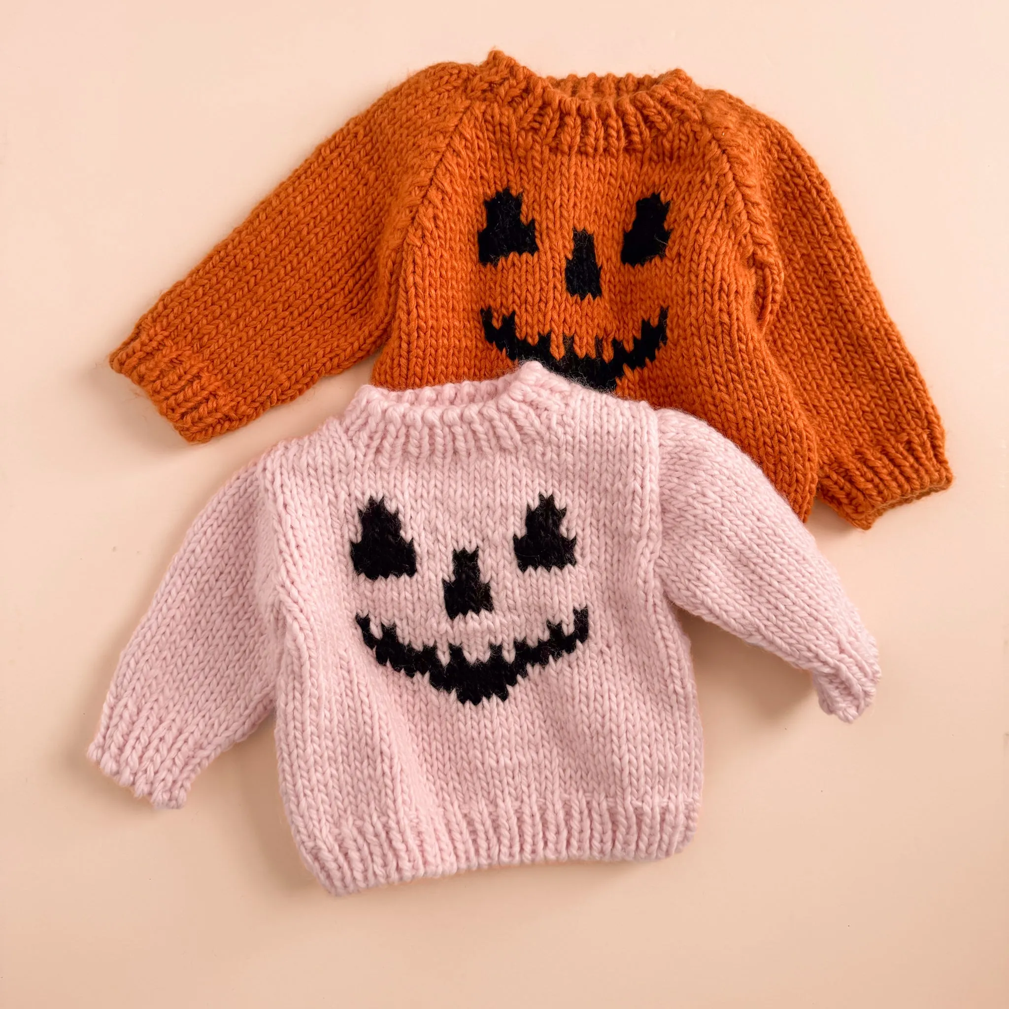 Jack-o-lantern Sweater, Baby Pink