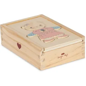 Konges Sløjd Teddy Bear Puzzle Dusty Pink