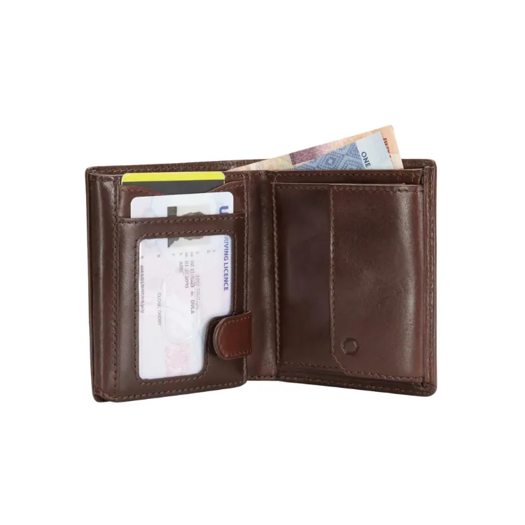 Large Bifold Wallet With ID Window - Mocha