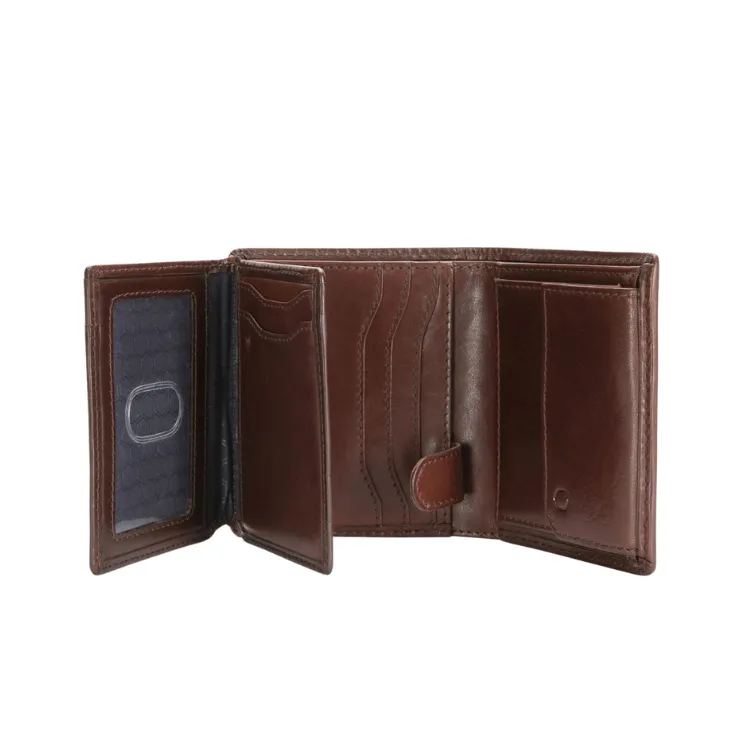 Large Bifold Wallet With ID Window - Mocha