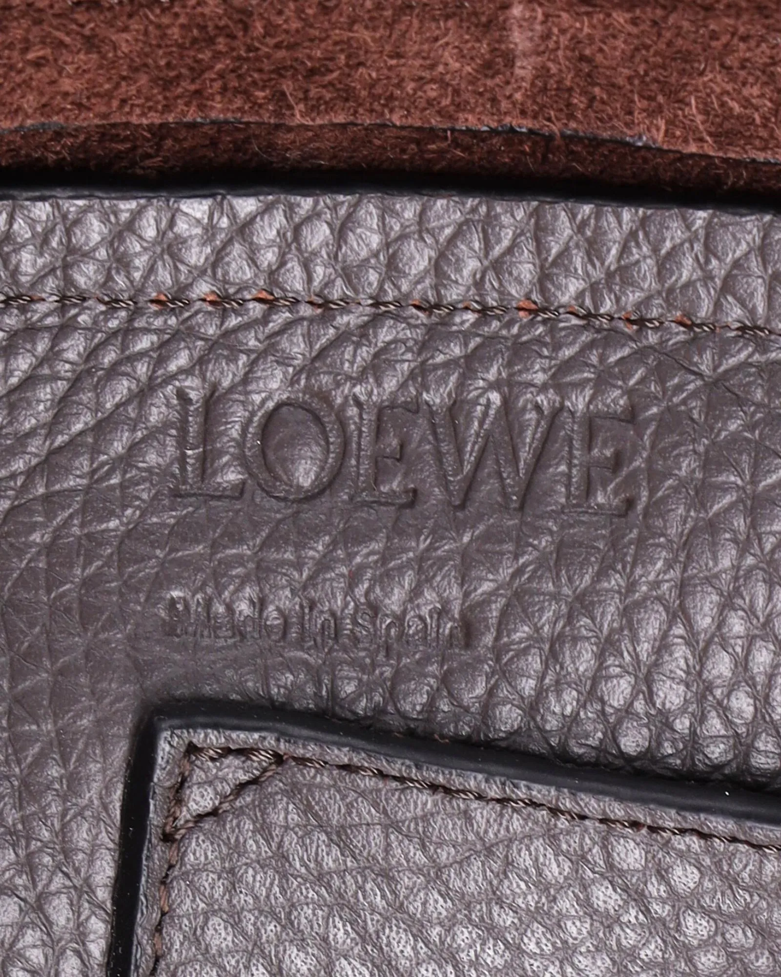 Large Military Brown Leather Messenger Bag with Iconic Logo Embossing by Loewe