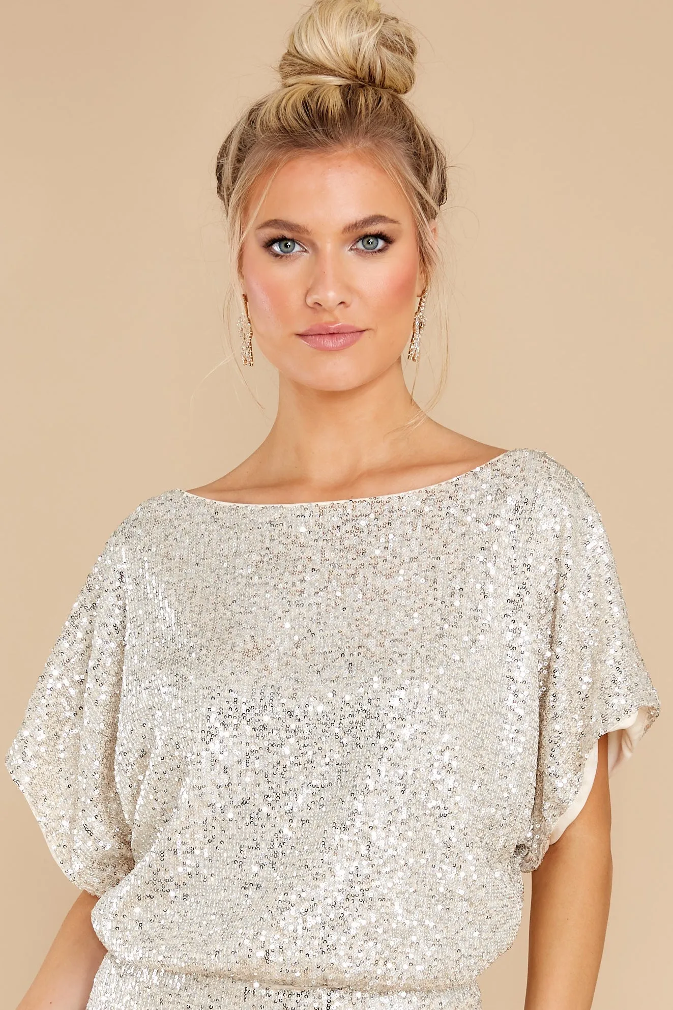 Light Me Up Silver Sequin Top