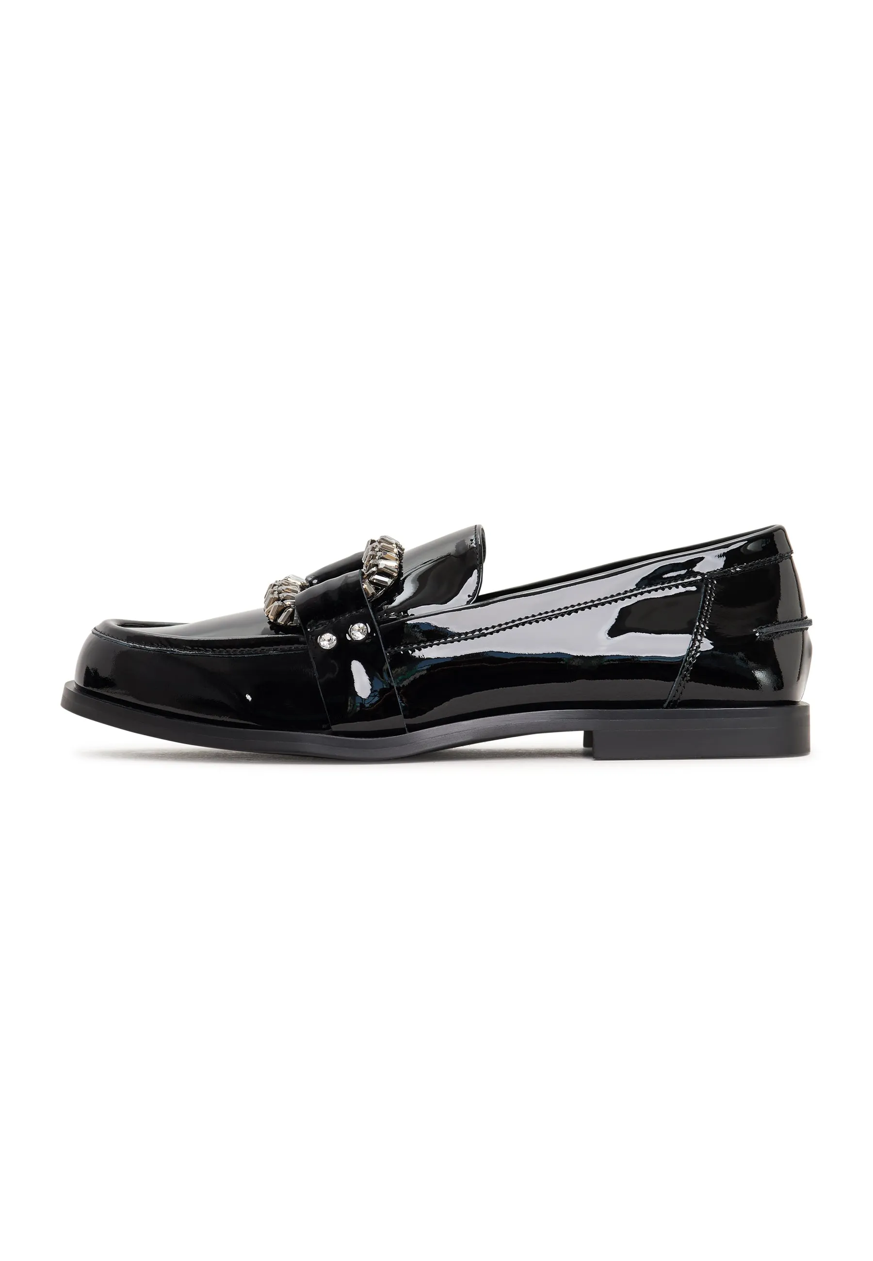 Loafers with Crystal Embellishment Bagheera - Patent Black