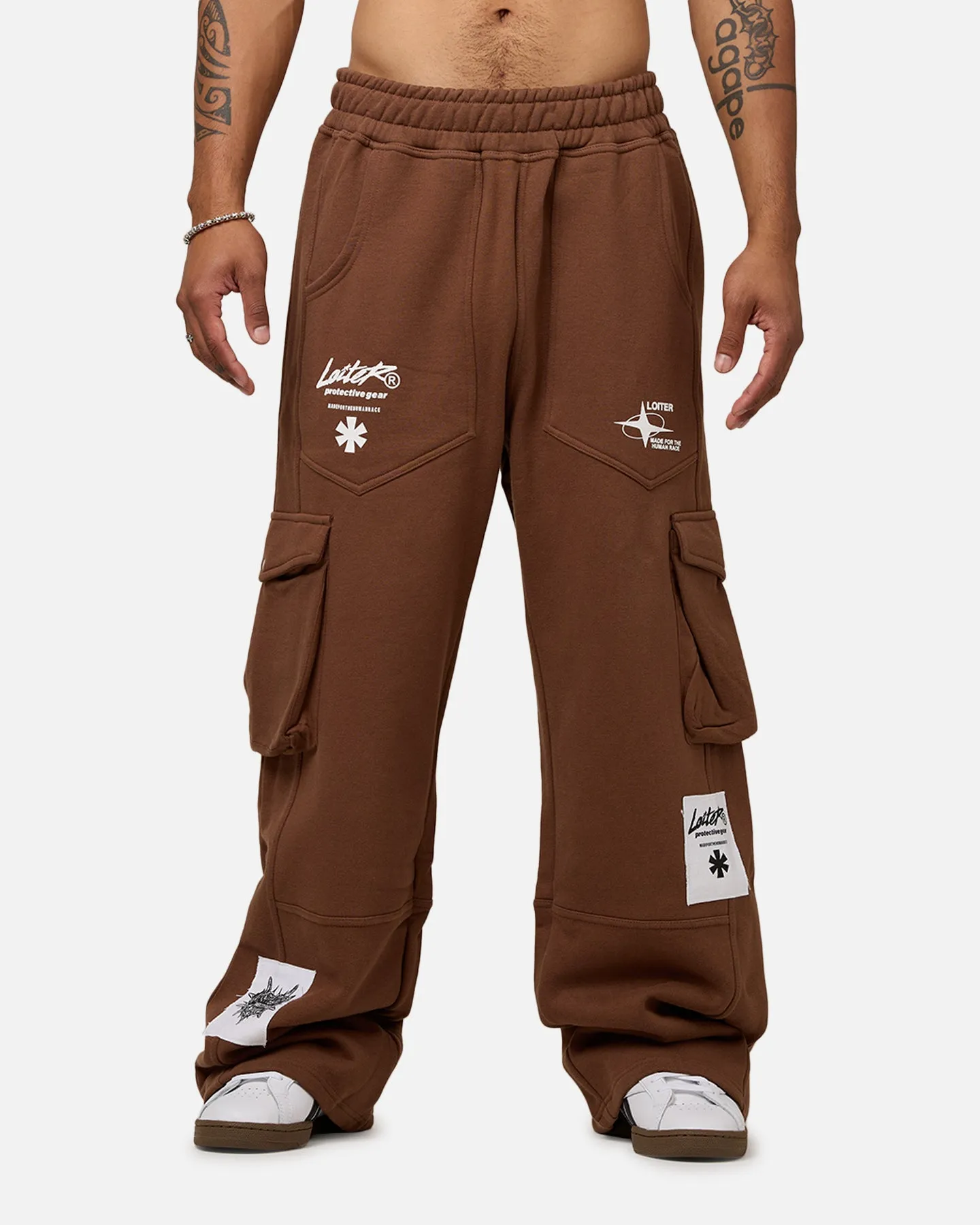 Loiter Utopia Cargo Sweat Pants Brown