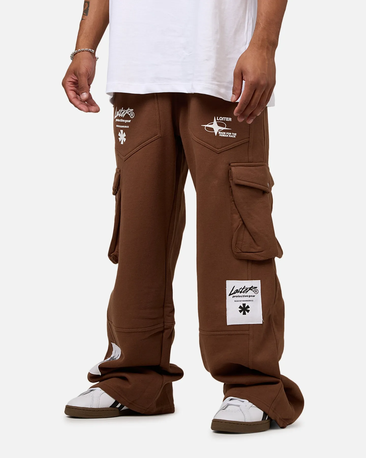 Loiter Utopia Cargo Sweat Pants Brown