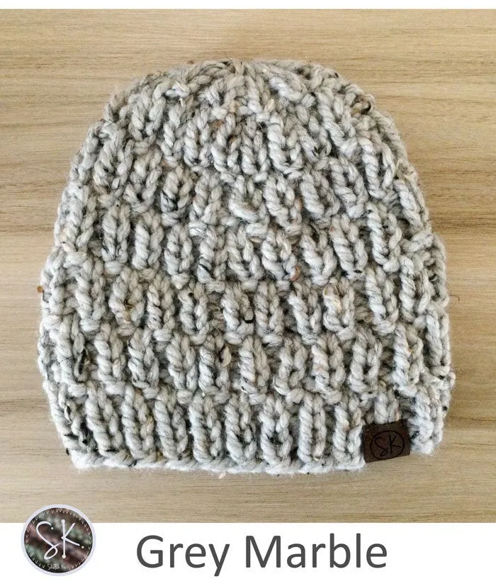 Long Raindrops Stitch Knit Hat