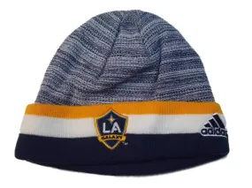 Los Angeles Galaxy Adidas YOUTH Navy Stripe Acrylic Knit Cuffed Beanie Hat Cap