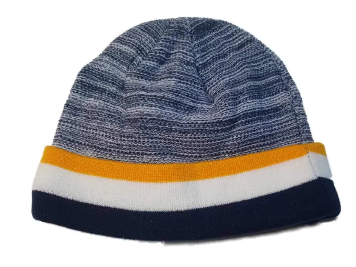 Los Angeles Galaxy Adidas YOUTH Navy Stripe Acrylic Knit Cuffed Beanie Hat Cap