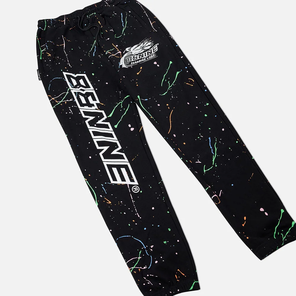 Lost Splattered Sweatpants Black