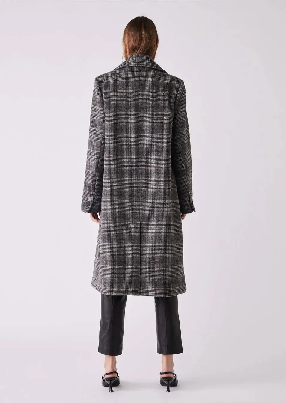 Lyon Coat Grey/ Brown Check