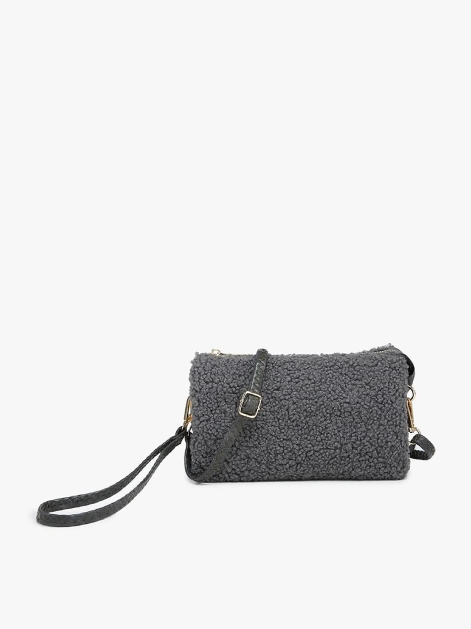 M013SHP Riley Sherpa 3 Compartment Crossbody/Wristlet