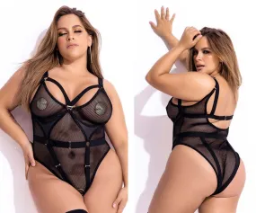 Mapale 2701X Curvy Size Two Piece Lingerie Set Color Black