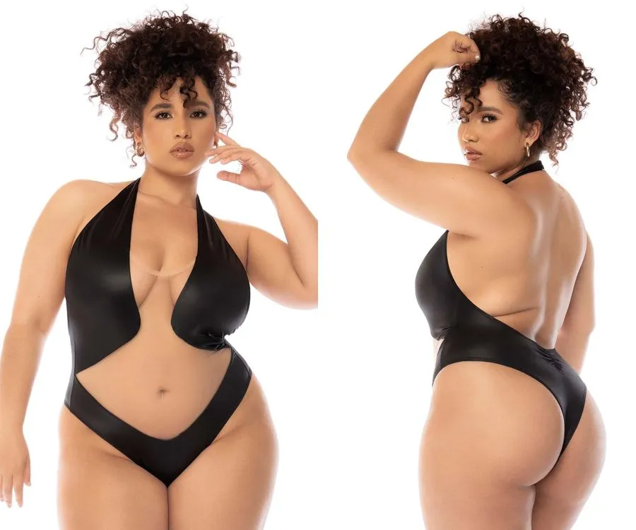 Mapale 2745X Curvy Size Romy Bodysuit Plus Color Nude-Black